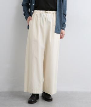 コットンアジャスター付きワイドストレートパンツ