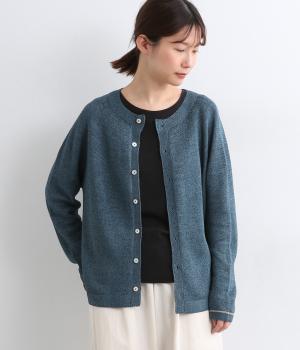 ホールガーメント ペーパーコットン混カーディガン