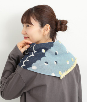 コットン菱形ニットストール