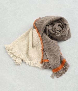 ウール釦付きストール(ベージュ-F)