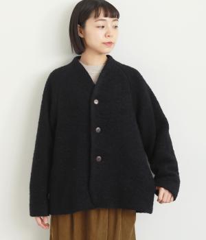 アルパカもこもこブルゾン(ネイビー-2)