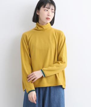 ホールガーメント天竺ワイド巾オフタートル