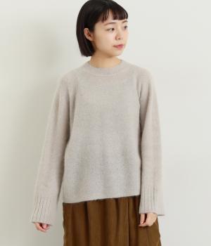 ホールガーメント　アルパカ混ヘアリープルオーバー