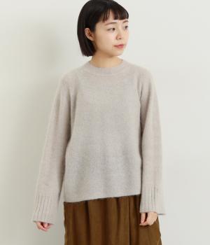 ホールガーメント　アルパカ混ヘアリープルオーバー(ライトグレー-0)