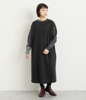 袖ニットワンピース