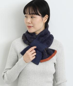 ウールブークレー差し込みニットストール