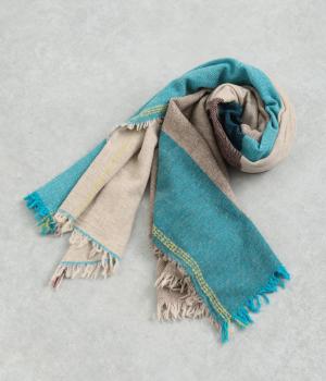 ウールステッチワッシャーストール(ベージュ-F)