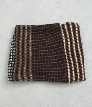 ニットジャカードニットスヌード(ネイビー-F)