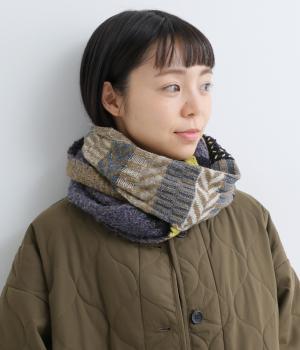 ミックスニットスヌード(ネイビー-0)