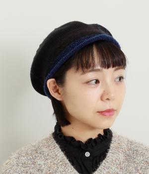 ステッチ柄ニットベレー(ネイビー-0)