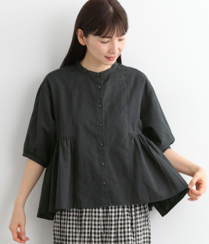 リネンコットンガーゼ フレアーブラウス（ista-ire）の商品詳細 