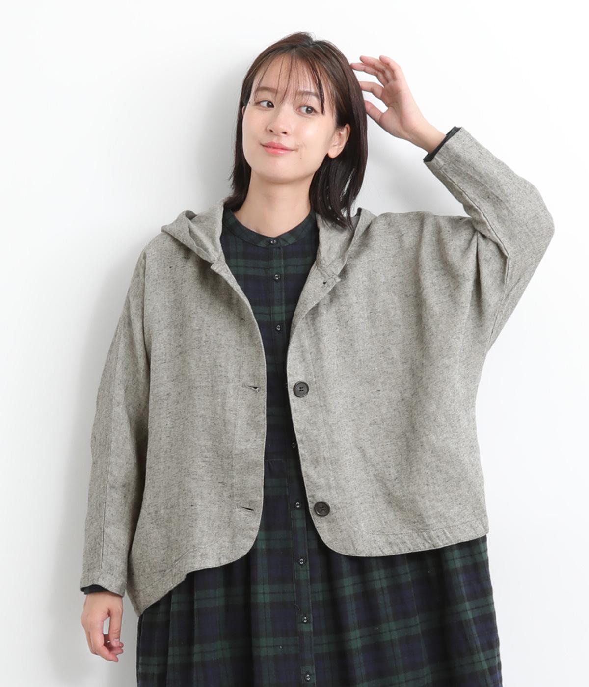 起毛リネン フードバルーンジャケット（ista-ire）の商品詳細