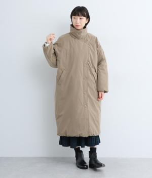 ピーチ起毛中綿3wayロングコート(ブラウン-F)