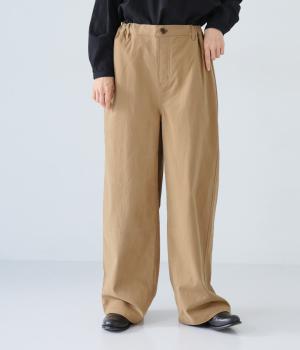 微起毛コットンツイルワイドパンツ