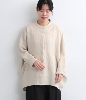 強撚リネンコクーンシャツ(ベージュ-ONESIZE)