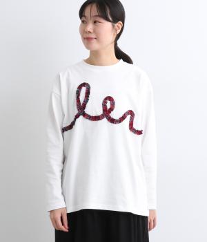 強撚フライスチェックフリルロンTEE(オフホワイト-ONESIZE)