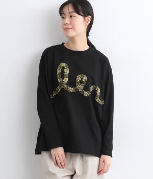 強撚フライスチェックフリルロンTEE(ブラック-ONESIZE)