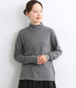 国産オーガニックコットンフライスメローハイネックプルオーバー