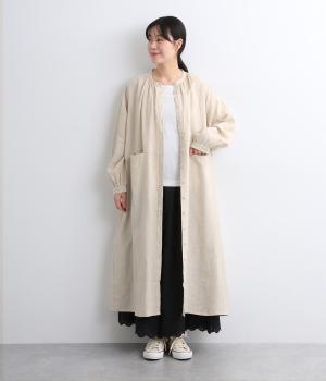 強撚リネンスラッシュポケットワンピース