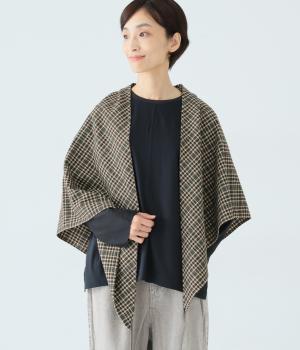 ウール混チェック　ストール