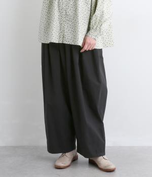 ライトツイルウエストタックパンツ(ブラック-F)