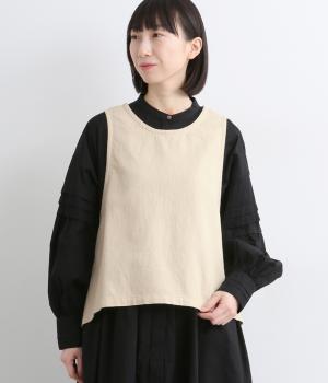 甘撚デニム サイドリボン2wayベスト