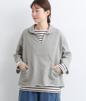 裏毛丸襟ワイドプルオーバー