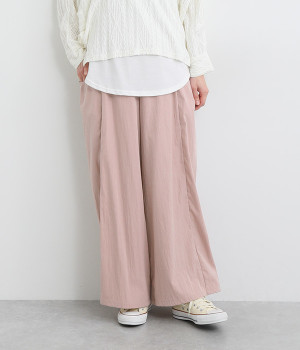 ナイロンヴィンテージ ドレープポケットワイドパンツ(ダスティピンク-ONESIZE)