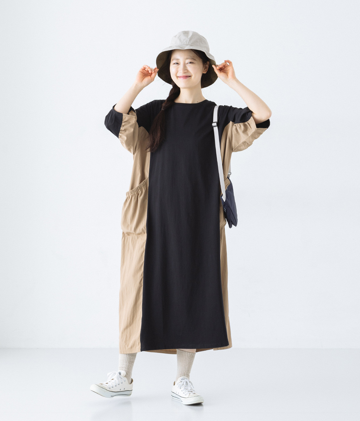 異素材切替ワンピース（le colis）の商品詳細