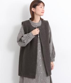 ブークレー ロングベスト(チャコール-F)