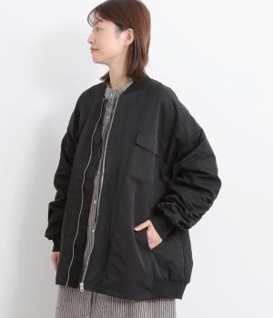 ツイルナイロン リメイク風切替MA-1(クロ-F)