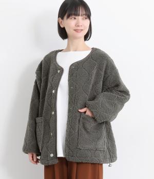 ひょうたんキルトボア ブルゾン(スミクロ-F)