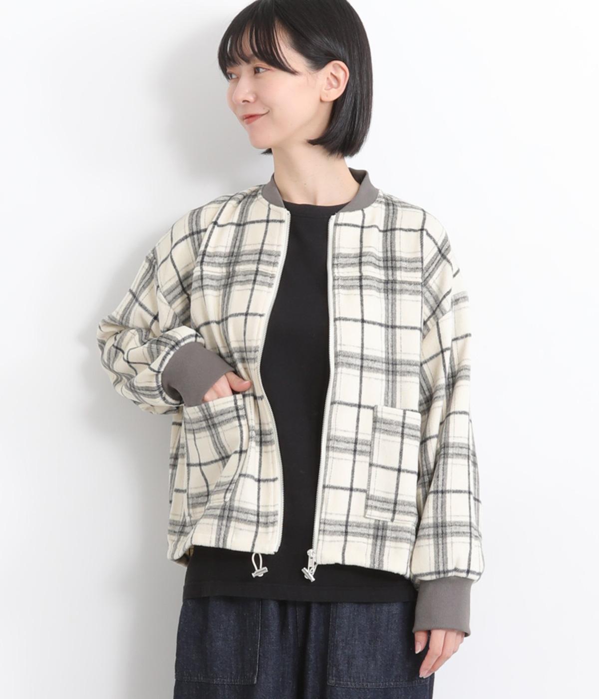 微起毛チェックジップブルゾン（le colis）の商品詳細