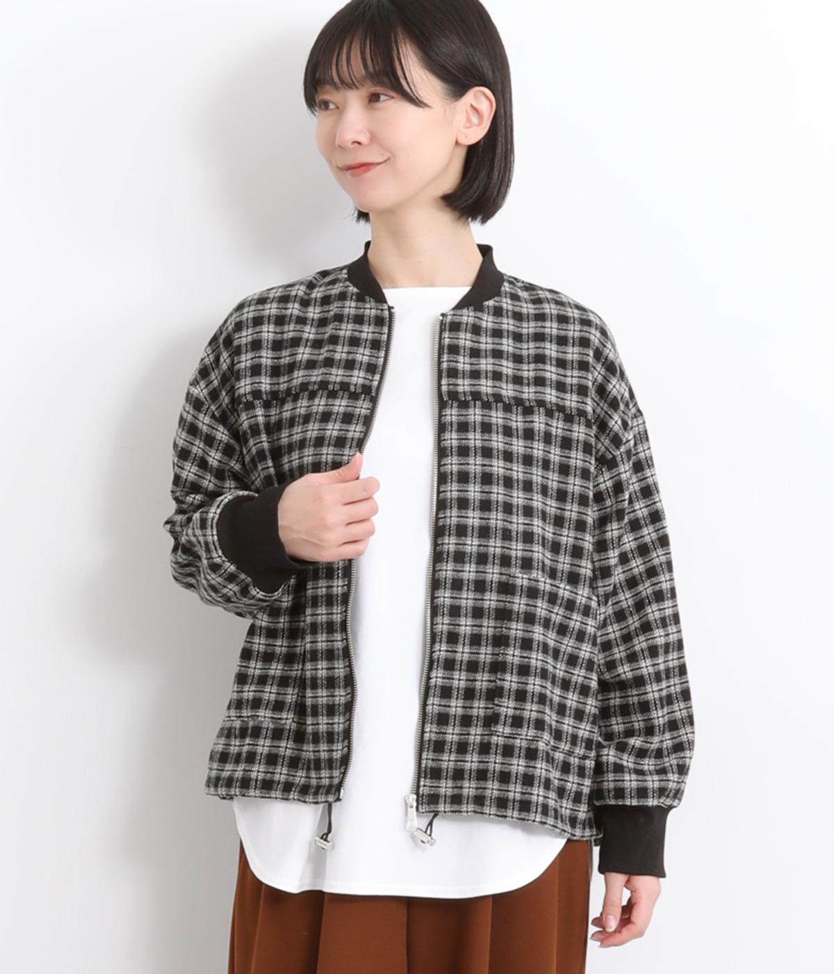 微起毛チェックジップブルゾン（le colis）の商品詳細