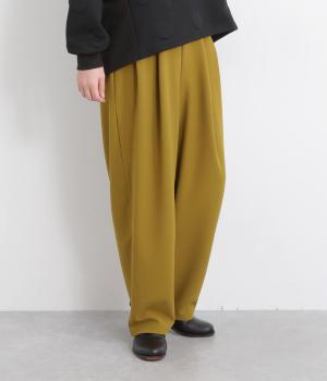 カットジョーゼットタックコクーンパンツ(マスタード-F)