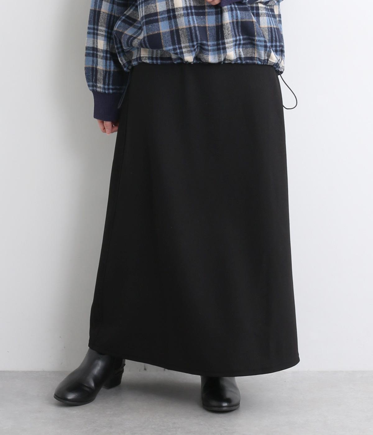 カットジョーゼットイージーフレアスカート(クロ-F)