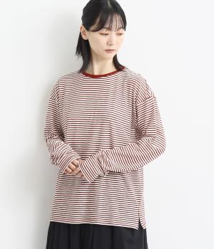 シアーボーダーロンTEE(シロ×レンガ-F)