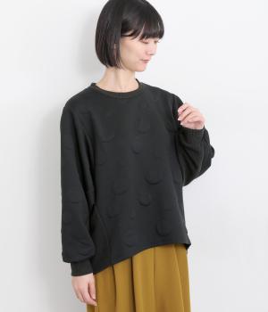 ランダムふくれドットジャカード×ニットソー脇リブプルオーバー(クロ-F)