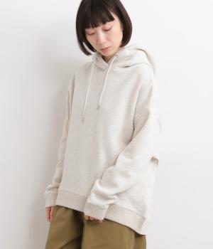 ニットリブフーディ長袖