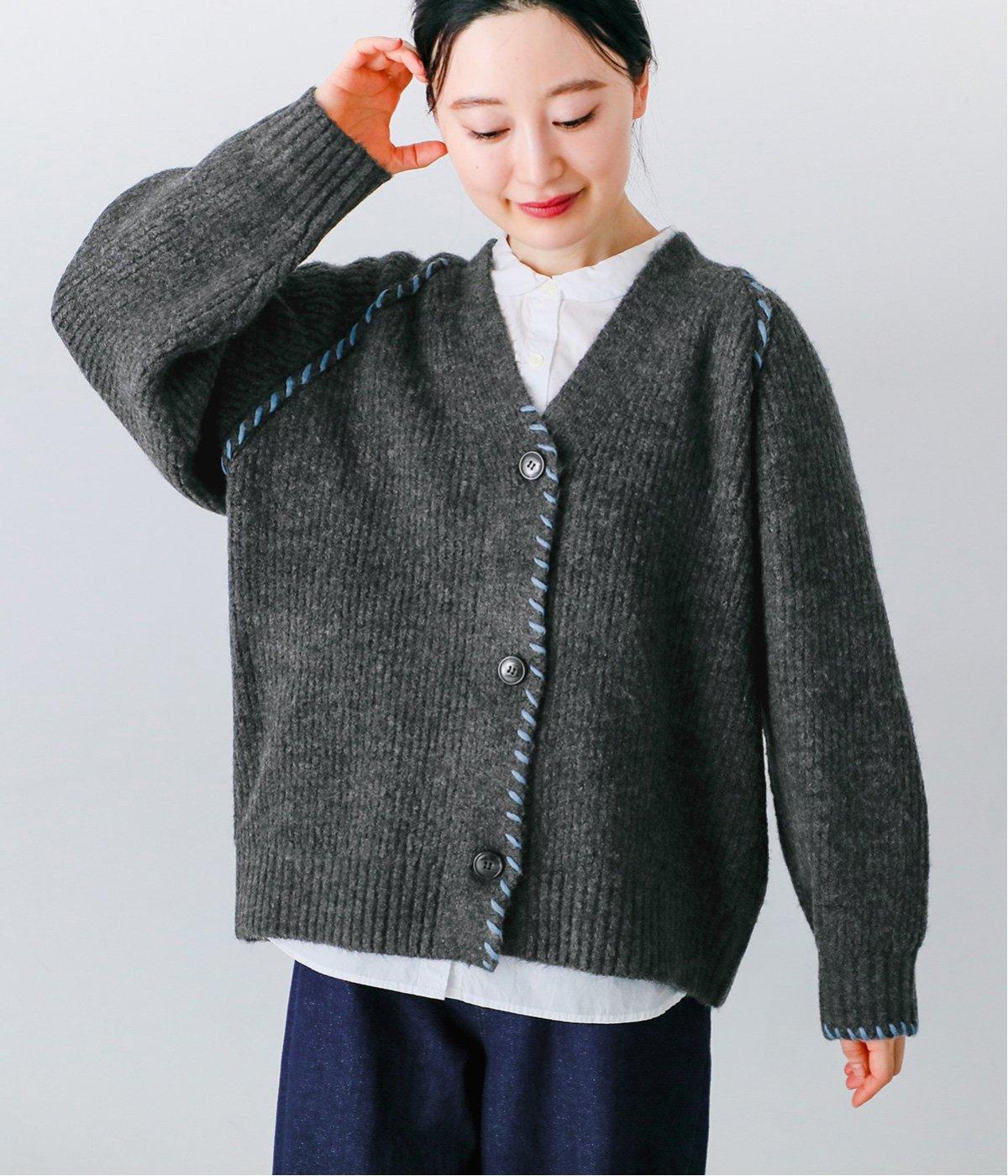 ヤクタッチステッチワークカーディガン（le colis）の商品詳細