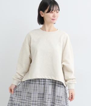 CVC裏毛裾ドロストプルオーバー