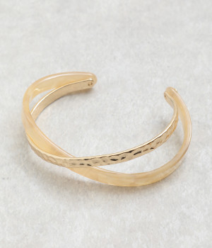 マーブルメタルクロスバングル(ベージュ-ONESIZE)