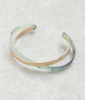 マーブルメタルクロスバングル(グリーン-ONESIZE)