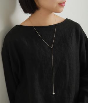 淡水パールY字スライドネックレス