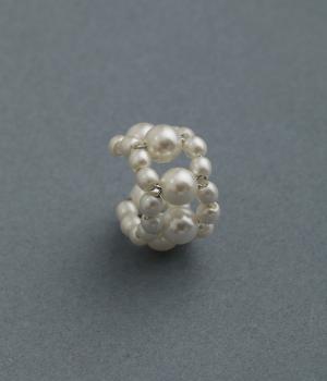 パールデザインイヤーカフ(ホワイト-F)