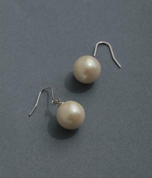 1粒パールフックピアス(シルバー-F)