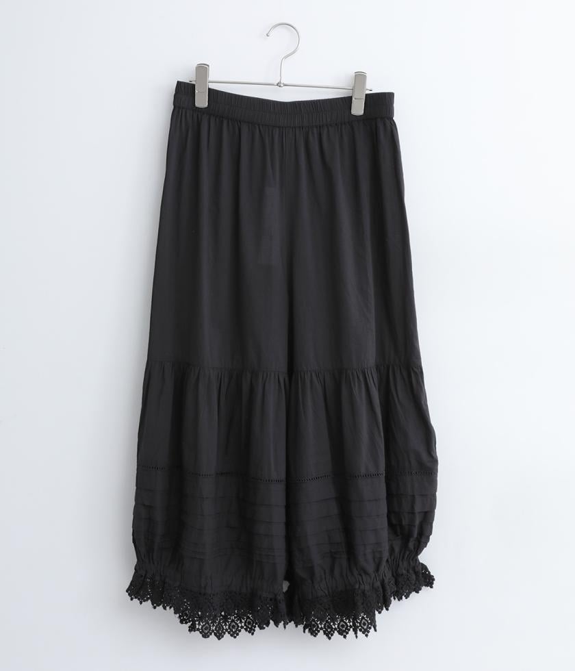 ローンキャンブリックはしごレース×ピンタックバルーンパンツ