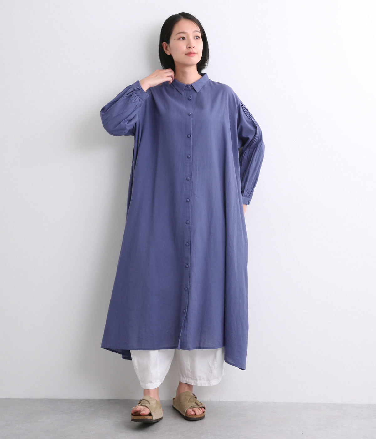 コットンリネンキャンブリックシャツワンピース（palais）の商品詳細