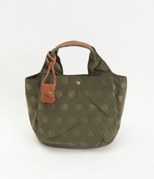 ナイロンドット　カウレザートート(カーキ-ONESIZE)