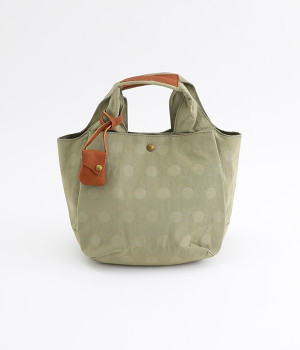 ナイロンドット　カウレザートート(ライトグレー-ONESIZE)